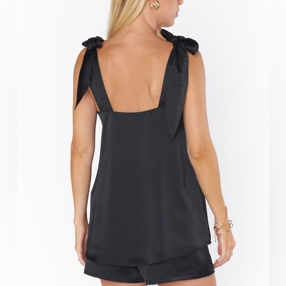 SHOW ME YOUR MUMU Makeup Tank In Black Luxe Satin - Picture 5 of 5